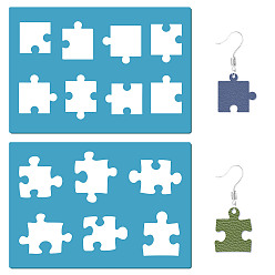 Другие Акриловая серьга ручной работы шаблон, трафареты для резки кожи, глубокое синее небо, кусок головоломки, 130x90x2 мм, 2 шт / комплект