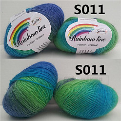 Medium türkis Wollstrickgarn, Segment gefärbt, Häkelgarn, für DIY-Mütze, Schal, Umhang, Medium türkis, 2 mm, ca. 196.85 Yards (180 m)/Knüll