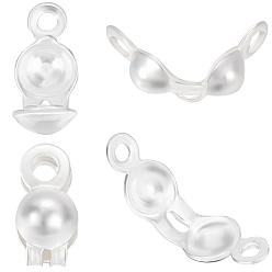 Серебро 20шт. 925 наконечники бусин из стерлингового серебра, Калотте заканчивается, крышка раскладушки, серебряные, 6.5x3 мм, отверстие : 1 мм, внутренний диаметр: 2 мм