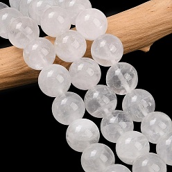 Хрусталь Природных кристаллов кварца бисер нитей, горного хрусталя, круглые, 16~16.5 мм, отверстие : 1.6 мм, около 24~25 шт / нитка, 15.35~15.94 дюйм (39~40.5 см)