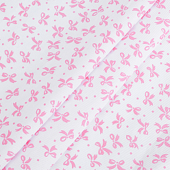 Pink Bowknot Pattern Cotton Fabric, Clothing Accessories, Pink, 1000x1650x0.2mm