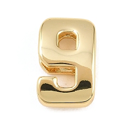 Настоящее золото 18K Номер 9 латунные бусины, долговечный, стойки покрытие, без свинца и без кадмия, реальный 18 k позолоченный, 14x9x5 мм, отверстие : 11x3 мм