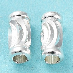 Серебро Стойки обшивки латунные бусины, долговечный, без кадмия и без свинца, колонка, серебряные, 7x3 мм, отверстие : 2 мм