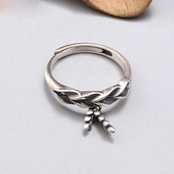 Twist 925 кольцо на палец регулируемое, серебро, античное серебро, твист, внутренний диаметр: регулируемый