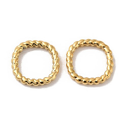 Настоящее золото 18K Ручная полировка 304 звенья из нержавеющей стали, витой кольцевой разъем, реальный 18 k позолоченный, 7.5x1.5 мм, внутренний диаметр: 5 мм