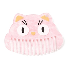 Pink Большие подвески из ацетата целлюлозы (смолы) с печатью, Очаровательная фигурка кошки, розовые, 44x60x2 мм
