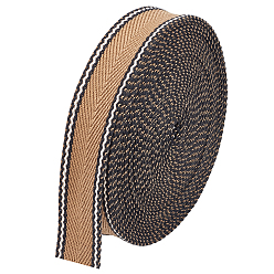 Светло-коричневый 10 ярдов поликоттоновой (полиэстер-хлопковой) ленты, полосатая кромка ленты, для аксессуаров для одежды, загар, 1-1/4 дюйм (32.5 мм), около 10.00 ярдов (9.14 м) / пачка
