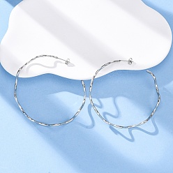 Нержавеющая Сталь Цвет 304 волнистые серьги-гвоздики из нержавеющей стали, цвет нержавеющей стали, 57.5x11.5 мм