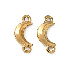 Настоящее золото 18K 304 подвески-соединители в форме полумесяца из нержавеющей стали, ионное покрытие (ip), реальный 18 k позолоченный, 10.5x5x2 мм, отверстие : 0.8 мм