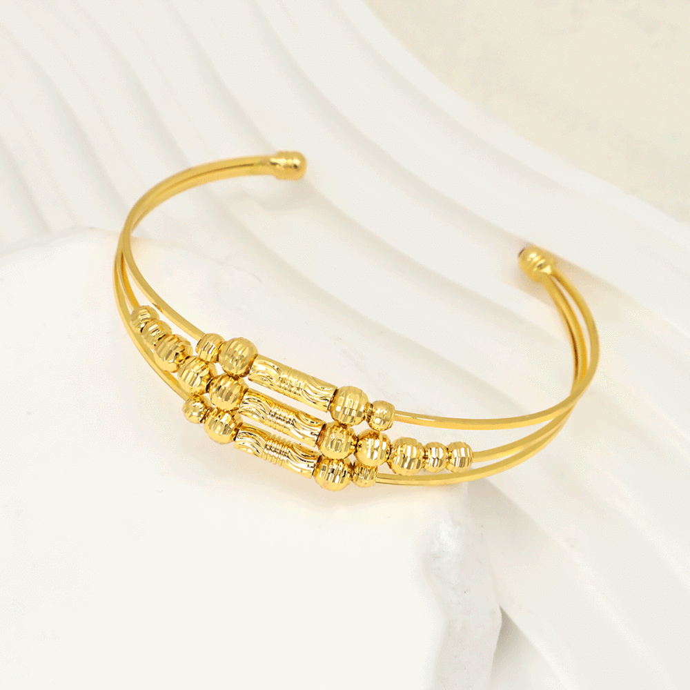 Column Регулируемые латунные браслеты-манжеты, браслеты с крутящим моментом для женщин, реальный 18 k позолоченный, колонка, внутренний диаметр: 2-1/8 дюйм (5.5 см) ~ 3-1/8 дюйм (8 см)