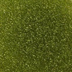 Green Yellow Glass Seed Beads, Transparent, Round, Green Yellow, 12/0, 2mm, Hole: 1mm, about 30000 beads/pound