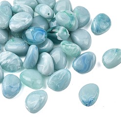 Светло-Синий Непрозрачные акриловые бусины, самородки, голубой, 17~18x13~13.5x8~8.5 мм, отверстие : 1.4 мм, 393 шт / 500 г