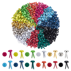 (52) Непрозрачная лаванда 1200 шт. 12 цвета плоские круглые железные гвозди, скрапбукинга, Фотоальбом, украшение свадебных принадлежностей, детские куклы, бумажные карточки diy, разноцветные, 9.5~10x5 мм, 100 шт / цвет
