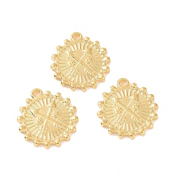 Golden Ion Plating(IP) 304 Stainless Steel Pendant Rhinestone Settings, Flower Charms, Golden, Fit For 0.8mm Rhinestone, 23x21x2.5mm, Hole: 2.4mm