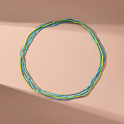 (52) Непрозрачная лаванда Rondelle стеклянные бусины стрейч многослойные цепочки на талию для бикини, разноцветные, 230~250 мм, 4 шт / комплект