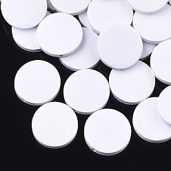 Белый Бусины из натуральной груши, окрашенные, плоско-круглые, белые, 25x5 мм, отверстие : 2 мм