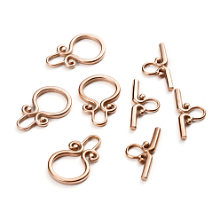 Розовое Золото Ионное покрытие (ip) 304 застежки из нержавеющей стали, розовое золото , Кольцо: 22.5x15x2 mm, отверстие : 6 мм, внутренний диаметр: 6x3.5 мм, бар: 22x10x2 mm, отверстие : 5x4 мм