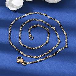 Золотой 1.5мм женские 304 цепочки-ожерелья из нержавеющей стали в форме спутника, ионное покрытие (ip), золотые, 15.87 дюйм (40.3 см)