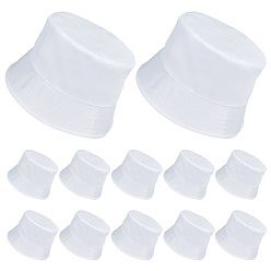 White Acrylic Fibers Fisherman Hats, Round, White, 230x160mm