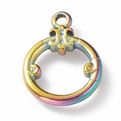 Rainbow Color Ионное покрытие (ip) 304 детали тумблеров из нержавеющей стали, кольцо, Радуга цветов, 21x15x2 мм, отверстие : 2 мм