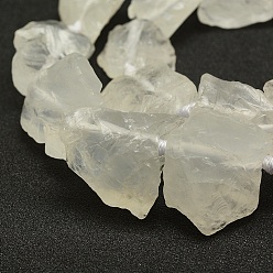 Quartz Crystal Natural Quartz Crystal Beads Strands, Rock Crystal Beads, Nuggets, 17~30x15~25x11~20mm, Hole: 3mm, about 15~18pcs/strand, 15.75 inch(40cm)