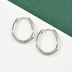 Oval Серьги из 303 нержавеющей стали, с 316 штифта из нержавеющей стали, овальные, 20.5x18x2.5 мм