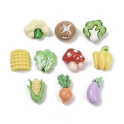 (52) Непрозрачная лаванда Непрозрачные кабошоны из смолы, имитация овощей, разноцветные, 11~16x7~14x5.5~8 мм