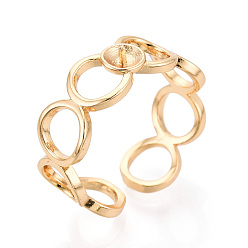 Настоящее золото 18K Кольцо латунный и эмалированный колышек для чашки кольца, регулируемые настройки колец для полупросверленных бусин, без кадмия, без никеля и без свинца, реальный 18 k позолоченный, 7 мм, регулируемый, штифты : 0.6~0.7 мм