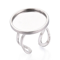 Нержавеющая Сталь Цвет 304 кольца манжеты из нержавеющей стали, настройки плоских круглых колец, цвет нержавеющей стали, регулируемый, 23 мм, лоток : 20 мм