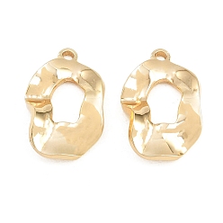 Golden 304 Stainless Steel Pendants, Irregular Oval Charms, Rack Plating, Long-Lasting Plated, Golden, 24x15x2.5mm, Hole: 2mm