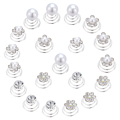 Platin Farbe 50 Stück 5 Stile Spirale Haarnadel Spule Haar-Accessoires, Platin Farbe, 10 Stück / Stil