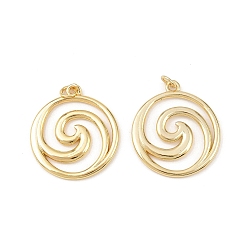 Настоящее золото 18K Латунные подвески, водоворот, долговечный, без свинца и без кадмия, стойки покрытие, с целью перехода в кольце, реальный 18 k позолоченный, 22x20x1.5 мм, отверстие : 2.5 мм
