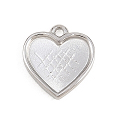 Нержавеющая Сталь Цвет 304 Настройки кабошон из нержавеющей стали кулон, сердце прелести, цвет нержавеющей стали, 16.5x15.5x2.5 мм, отверстие : 1.8 мм, Размер лотка: 13x13 мм