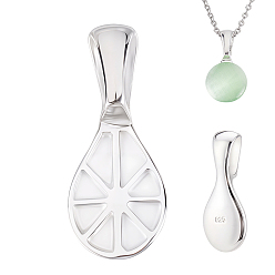 Серебро 1 шт. 925 плоские клеевые накладки из стерлингового серебра, серебряные, 21x8.5x6 мм, отверстие : 6x4 мм