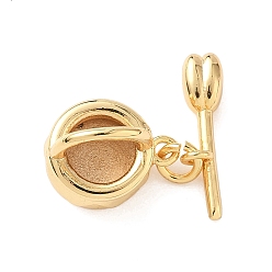 Другие Латуни Переключить застежками, золотые, цветочные корзины, Кольцо: 12x12x9.5 mm, отверстие : 1.4 мм, бар: 15.5x4x4 mm, отверстие : 1.4 мм