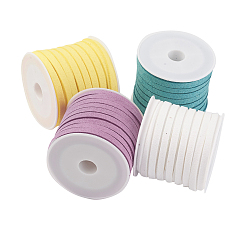 (52) Непрозрачная лаванда Шнуры из искусственной замши, искусственная замшевая кружева, разноцветные, 4x1.5 мм, около 5.46 ярдов (5 м) / рулон, 4 рулонов / набор