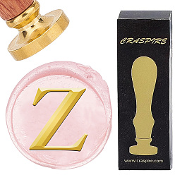 Letter Z Латунная восковая печать с деревянной ручкой, для diy scrapbooking, Письмо Z, 25 мм