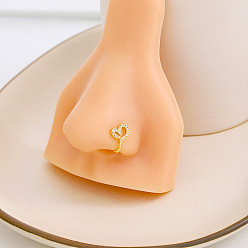 Золотой Сплав кристалл горный хрусталь клипса на кольца для носа, золотые, сердце, 12 мм