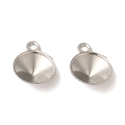 Нержавеющая Сталь Цвет 304 подвеска из нержавеющей стали с заостренной задней частью и стразами, конус, полированный, цвет нержавеющей стали, пригодный для стразов 5.5 мм, 8x6.5x2 мм, отверстие : 1 мм