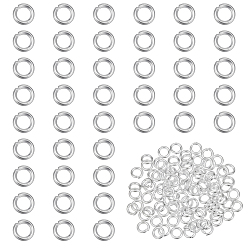 Посеребрённый 100шт стойка покрытие латунь открытые соединительные кольца, долговечный, 925 серебро покрытием, 3x0.6 мм, внутренний диаметр: 1.8 мм
