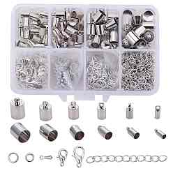 Platinum DIY Chain Extender, with Alloy Lobster Claw Clasps & Charms, Iron Chain, Brass Cord Ends and Jump Rings, Platinum, 50mm