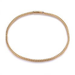 Золотой 304 из нержавеющей стали цепи пшеницы ожерелья, с штык застежками, золотые, 24.02 дюйм (61 см), 6 мм