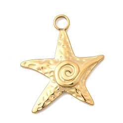Морская звезда Серия океан 304 подвески из нержавеющей стали, золотые, очарование морской звезды, 22.5x20x2 мм, отверстие : 3 мм