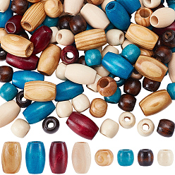 (52) Непрозрачная лаванда Деревянные бусины, разнообразные, разноцветные, 15.5~31x16~20 мм, отверстие : 8~10 мм, 140 шт / комплект