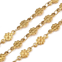 Золотой 304 из нержавеющей стали цепи связи цветок, ионное покрытие (ip), пайки, золотые, 11x5.5x1.5 мм