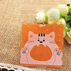 Разноцветный Печатных пластиковые мешки, с клеем, красочный, 10x7 см, односторонняя толщина: 0.035 мм, внутренняя мера: 7x7 см, около 100 шт / упаковка