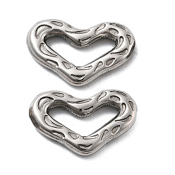 Нержавеющая Сталь Цвет 304 подвески из нержавеющей стали, сердце прелести, анти-тускнение, цвет нержавеющей стали, 14x21.5x3 мм, отверстие : 4x13 мм