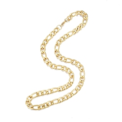 Golden Men's 201 Stainless Steel Figaro Chains Necklace, Golden, 17.72 inch(45cm), Wide: 7mm