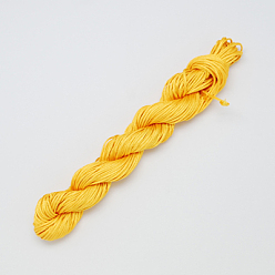Gold Nylon Thread, Nylon Jewelry Cord for Custom Woven Bracelets Making, Gold, 2mm, about 13.12 yards(12m)/bundle, 10bundles/bag, about 131.23 yards(120m)/bag