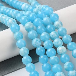 Light Sky Blue Synthetic Imperial Jasper Dyed Beads Strands, Round, Light Sky Blue, 6mm, Hole: 1.4mm, about 60~62pcs/strand, 14.72''~15.28''(37.4~38.8cm)